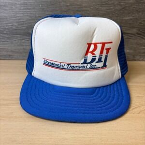 Vintage Bicentennial Transport Hat Cap Snapback Blue Trucker Adjustable Mens